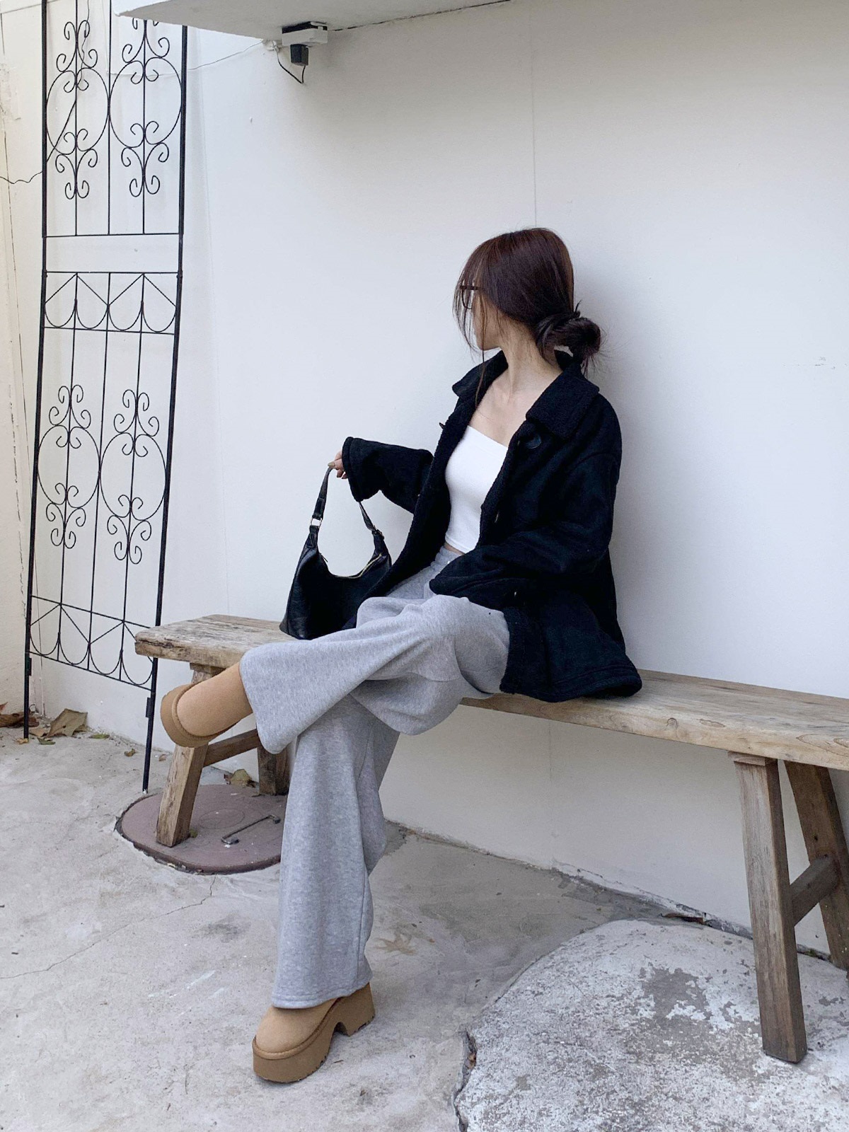 裏起毛ポケットウエストゴムツータックワイドパンツトレーニング | 詳細画像12