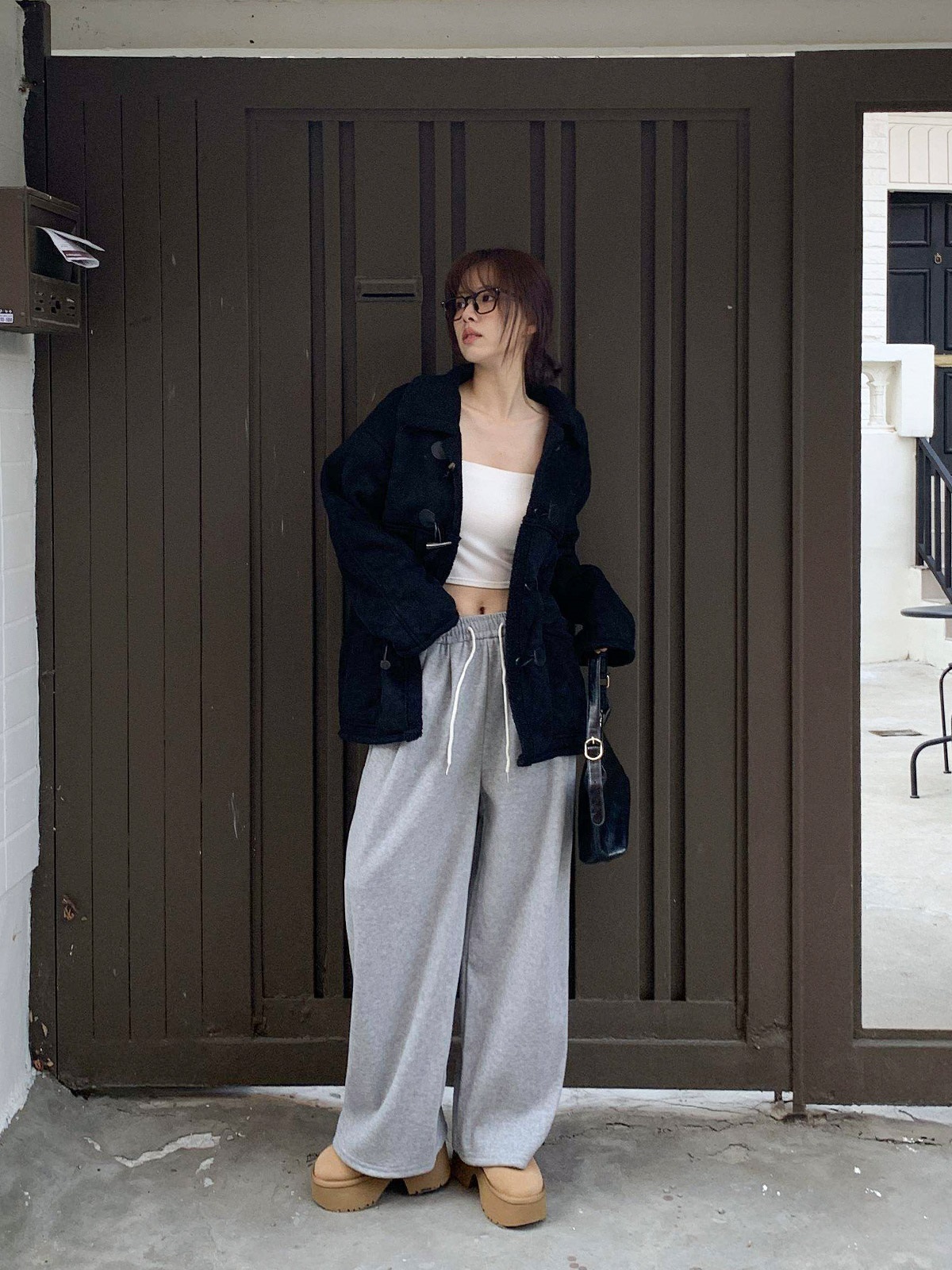 裏起毛ポケットウエストゴムツータックワイドパンツトレーニング | 詳細画像13