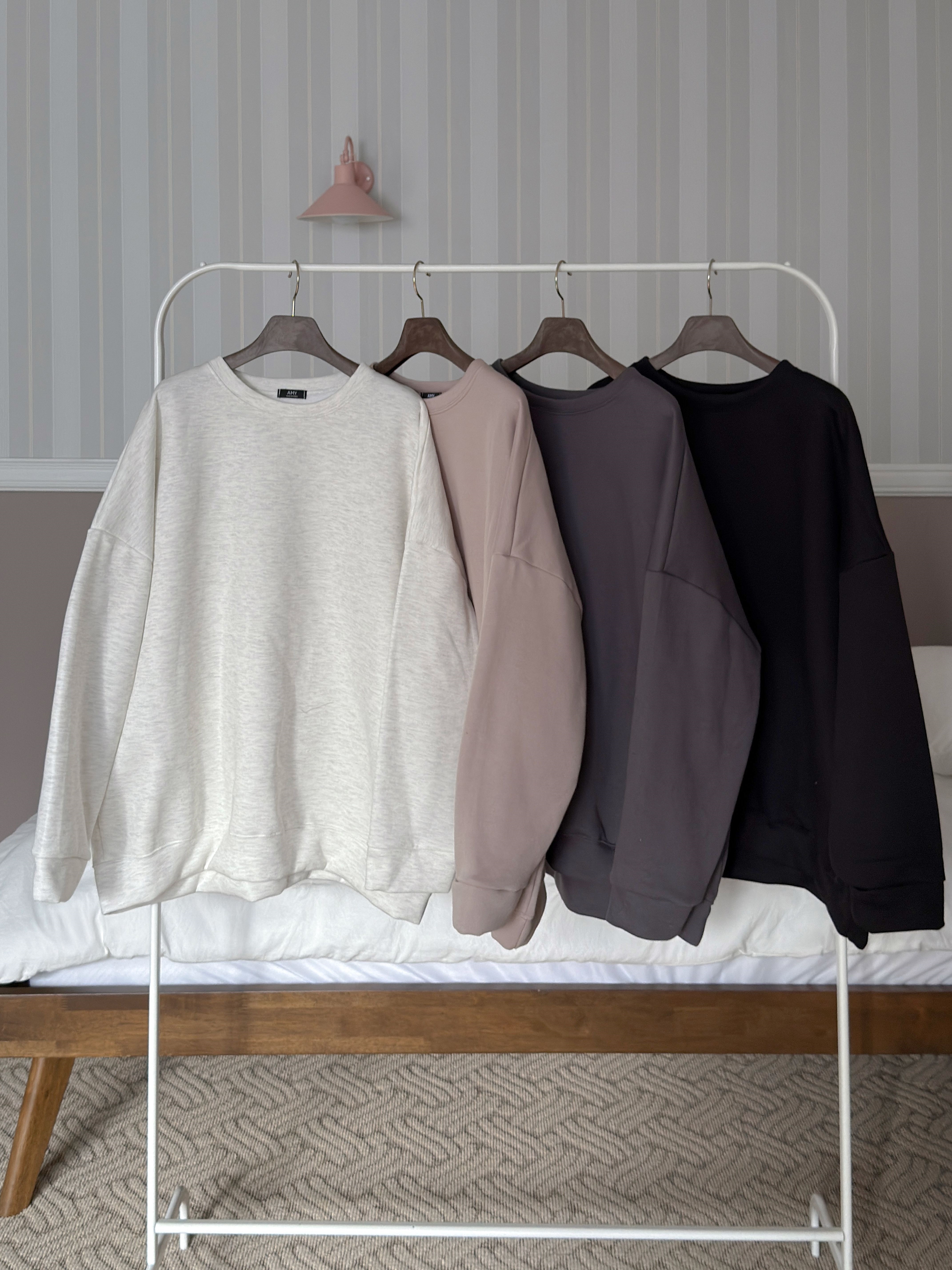 裏起毛ラウンドネックポケットウエストゴムルーズ長袖ジョガーセットアップパンツスウェットトレーニング | 詳細画像11