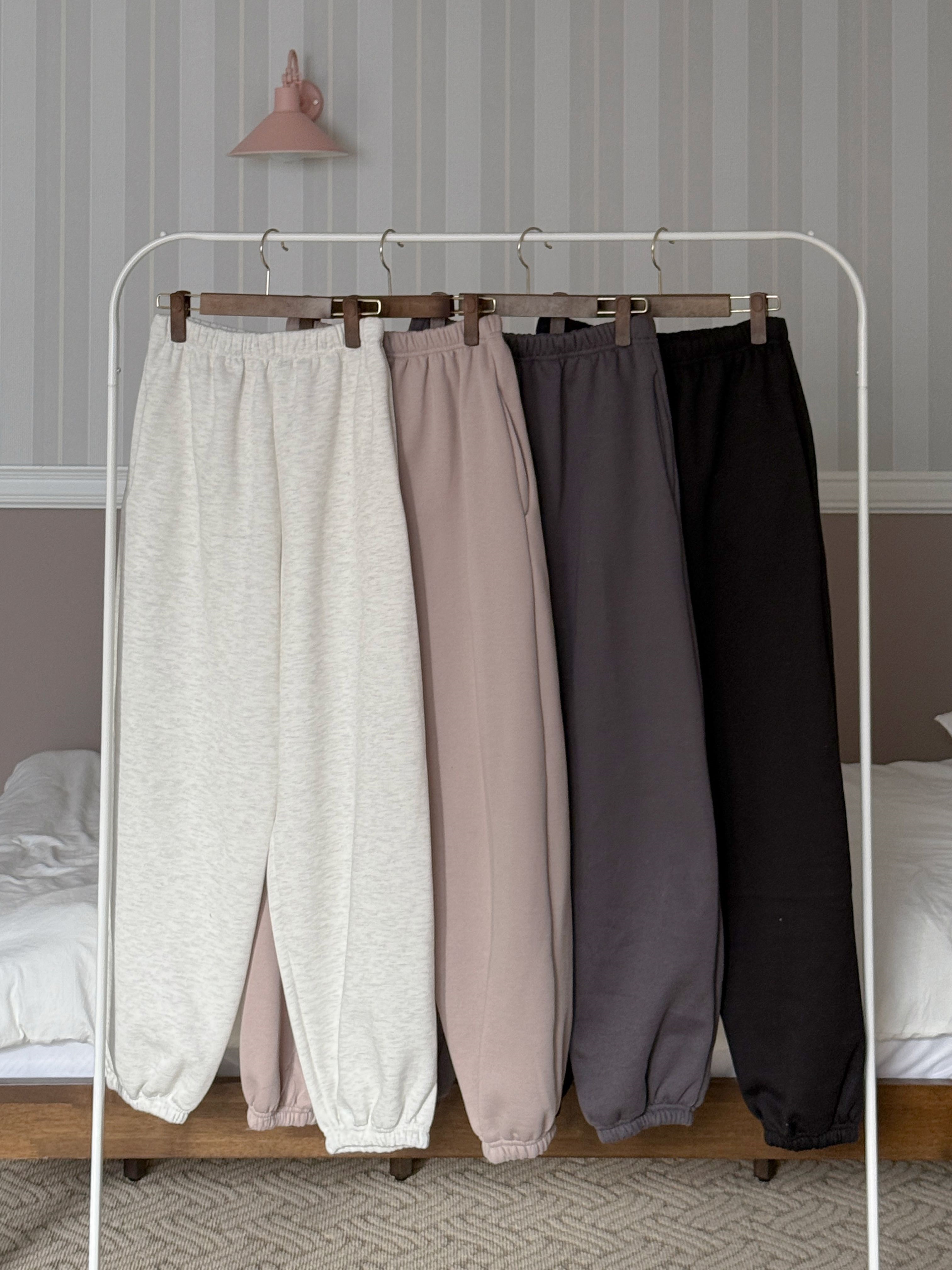 裏起毛ラウンドネックポケットウエストゴムルーズ長袖ジョガーセットアップパンツスウェットトレーニング | 詳細画像12