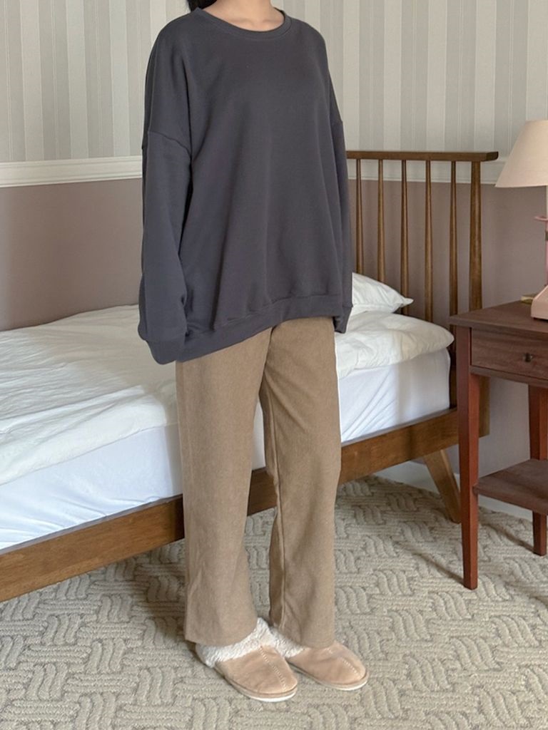 裏起毛ラウンドネックボクシールーズ長袖スウェット | 詳細画像7