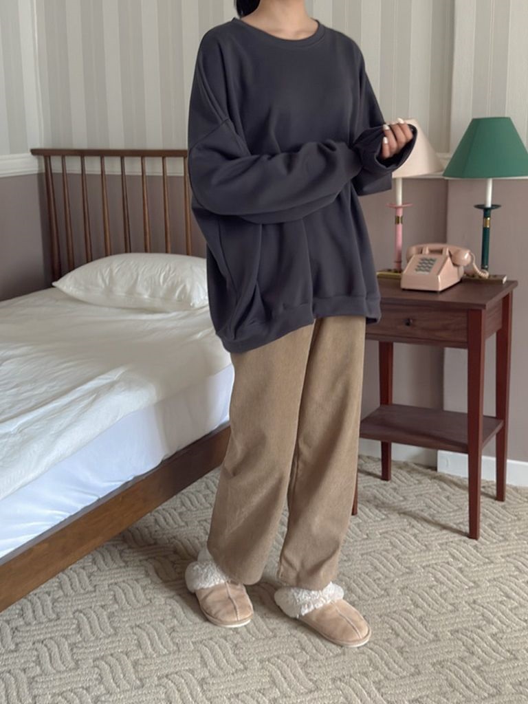 裏起毛ラウンドネックボクシールーズ長袖スウェット | 詳細画像17