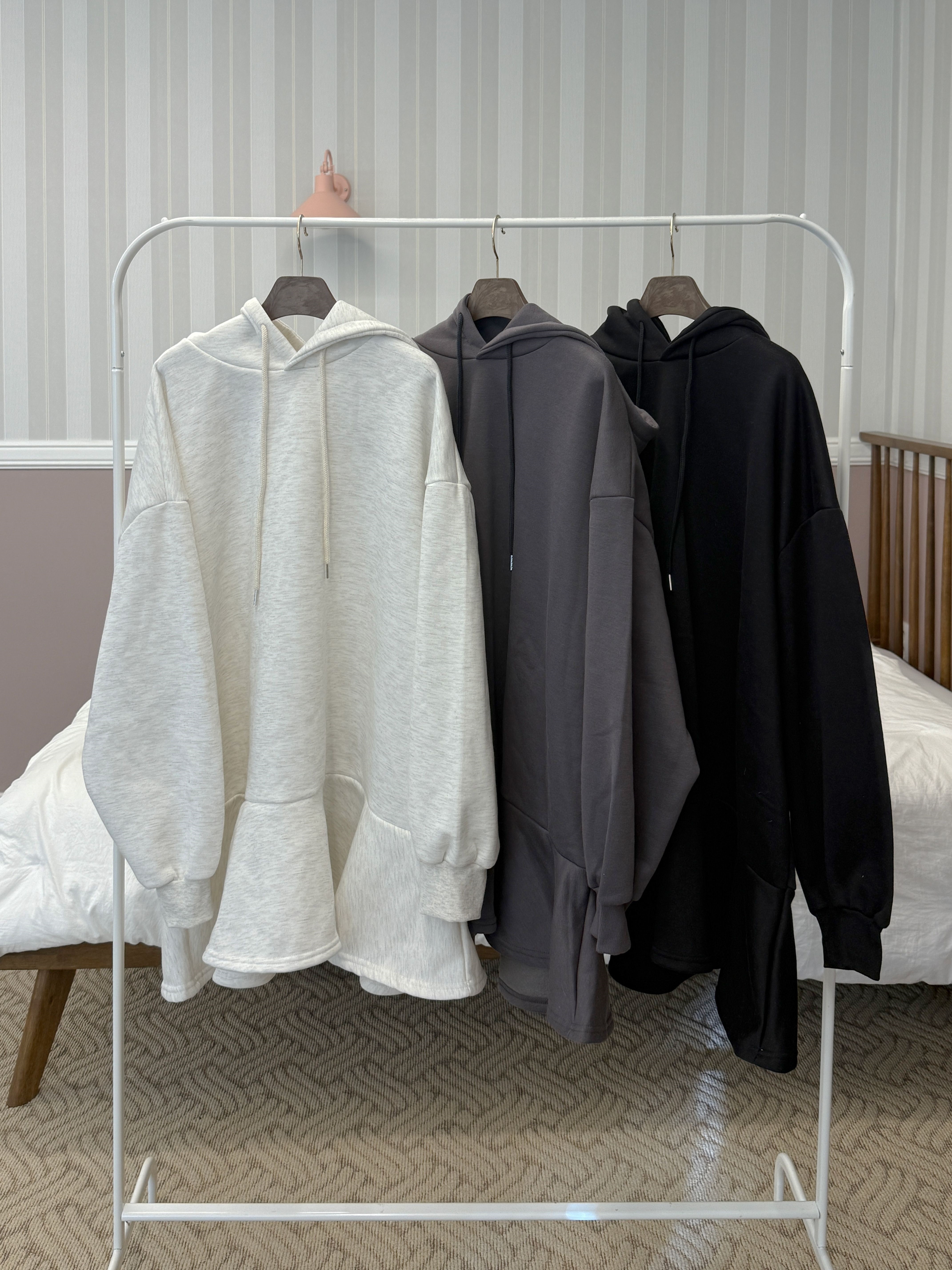 裏起毛フードルーズ長袖ミニワンピーストレーニング | 詳細画像2