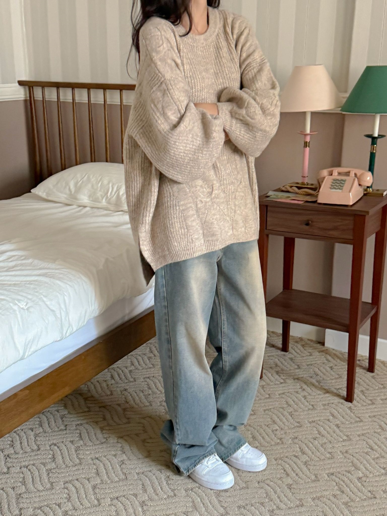 ラウンドネックルーズ長袖ニット | 詳細画像5