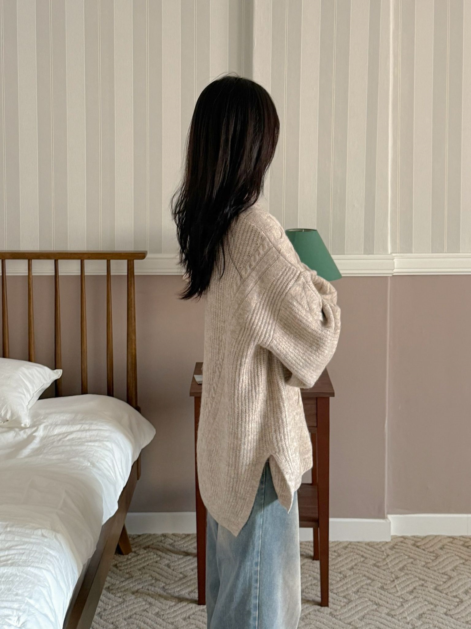 ラウンドネックルーズ長袖ニット | 詳細画像6