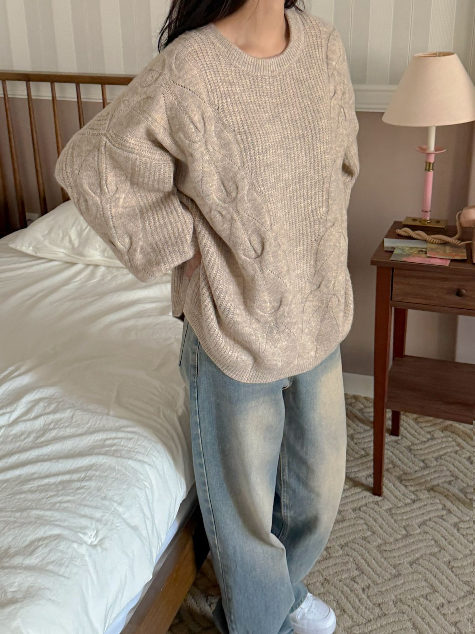 ラウンドネックルーズ長袖ニット | 詳細画像8