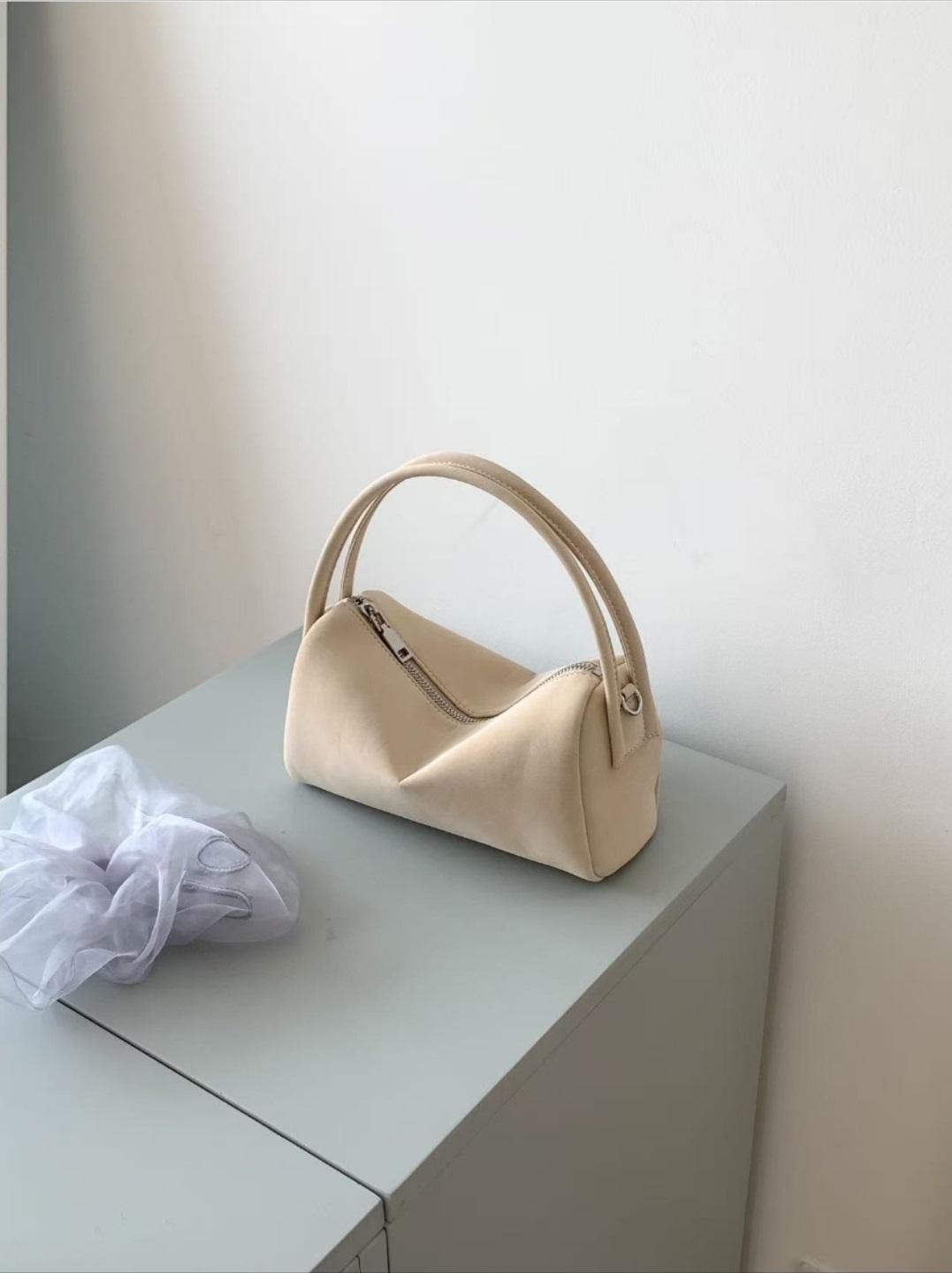 スエード調ジップアップショルダーバッグトートバッグ2WAYストラップ付 | 詳細画像11