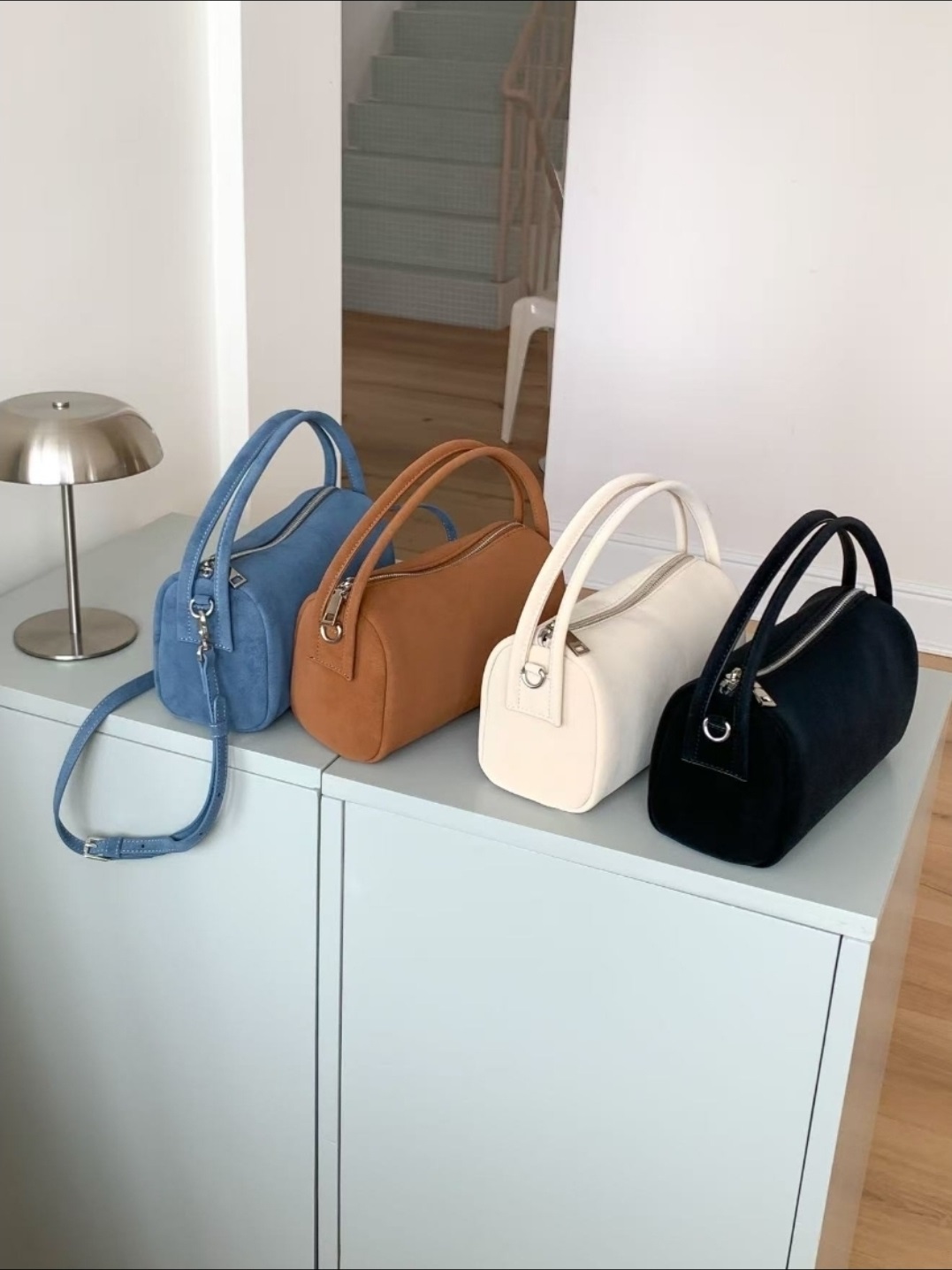 スエード調ジップアップショルダーバッグトートバッグ2WAYストラップ付 | 詳細画像13