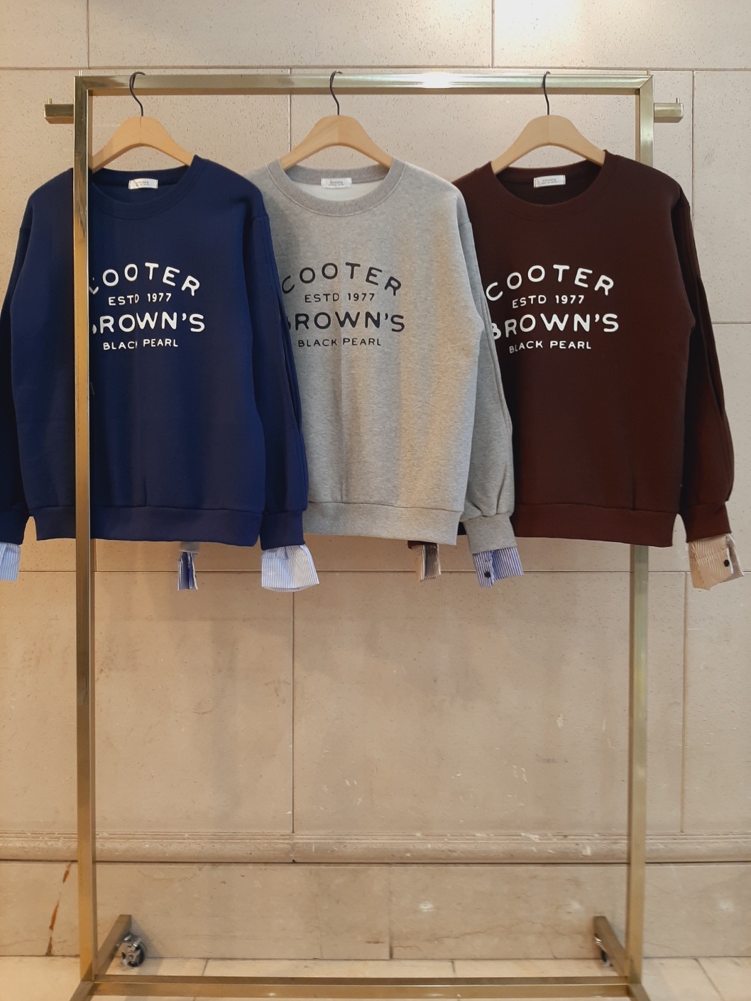 裏起毛コンビ配色ラウンドネック長袖ロゴスウェット | 詳細画像11