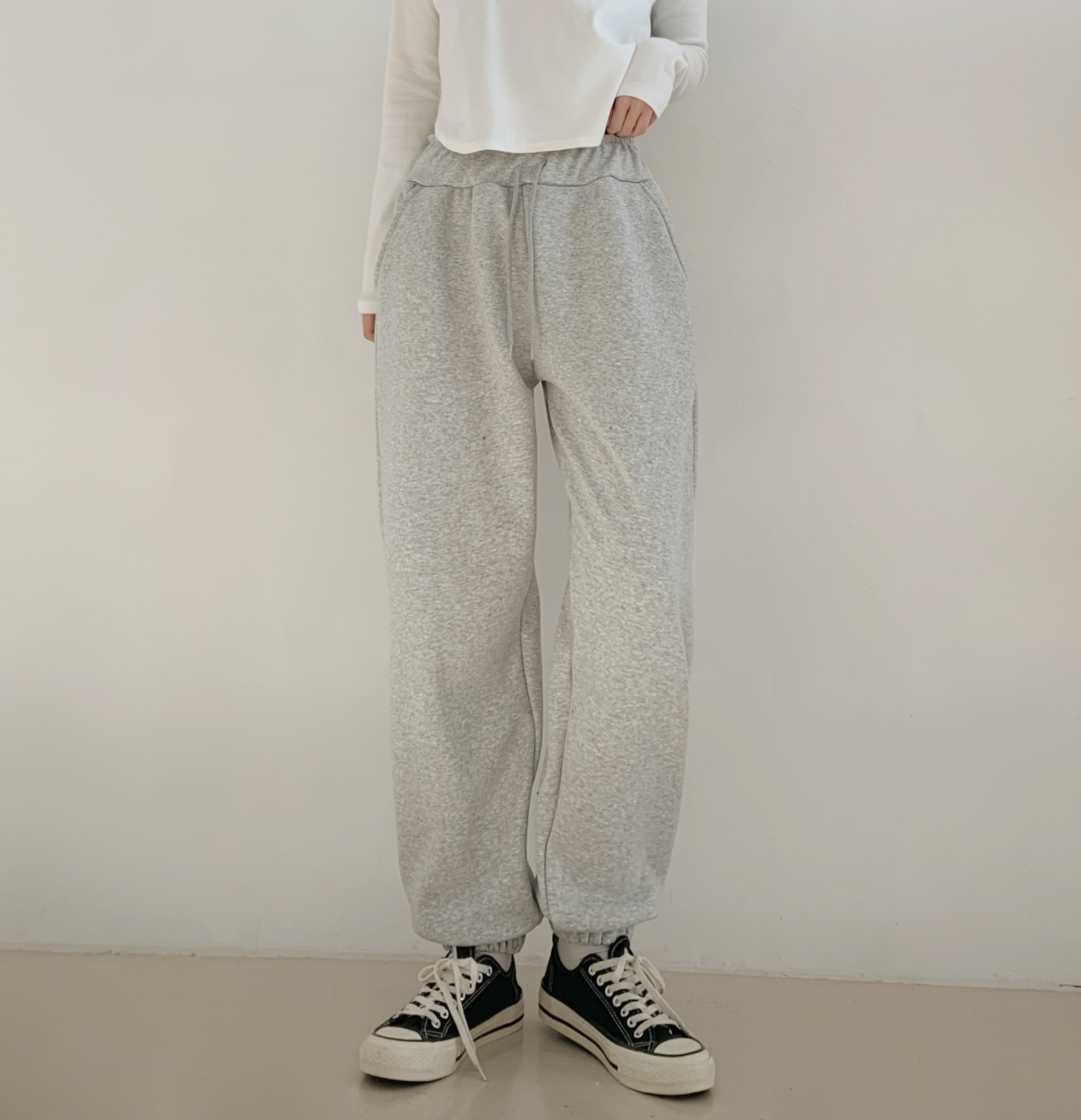 ファー裏地コットンポケットウエストゴムジョガーパンツトレーニング | 詳細画像7