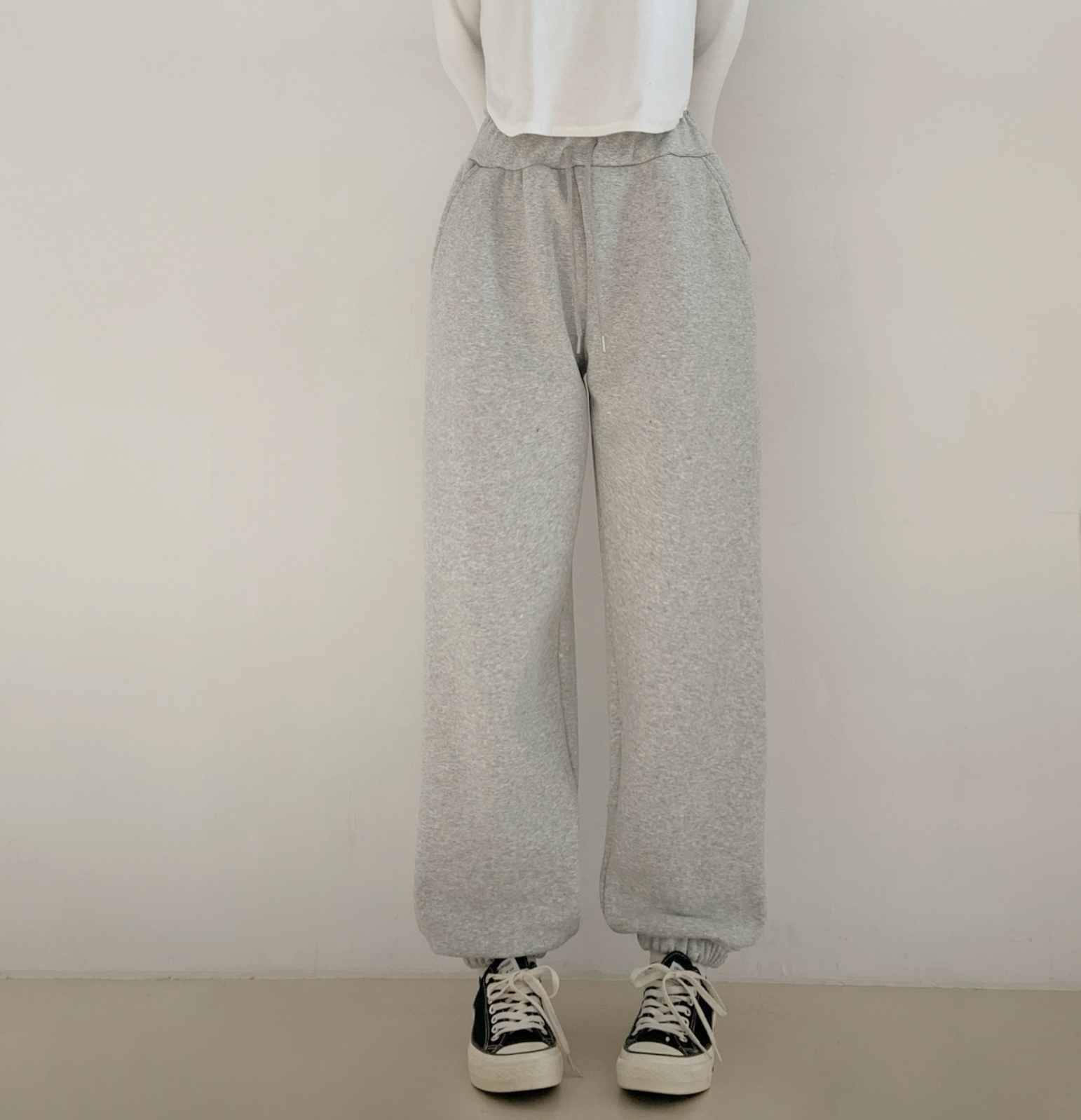 ファー裏地コットンポケットウエストゴムジョガーパンツトレーニング | 詳細画像8