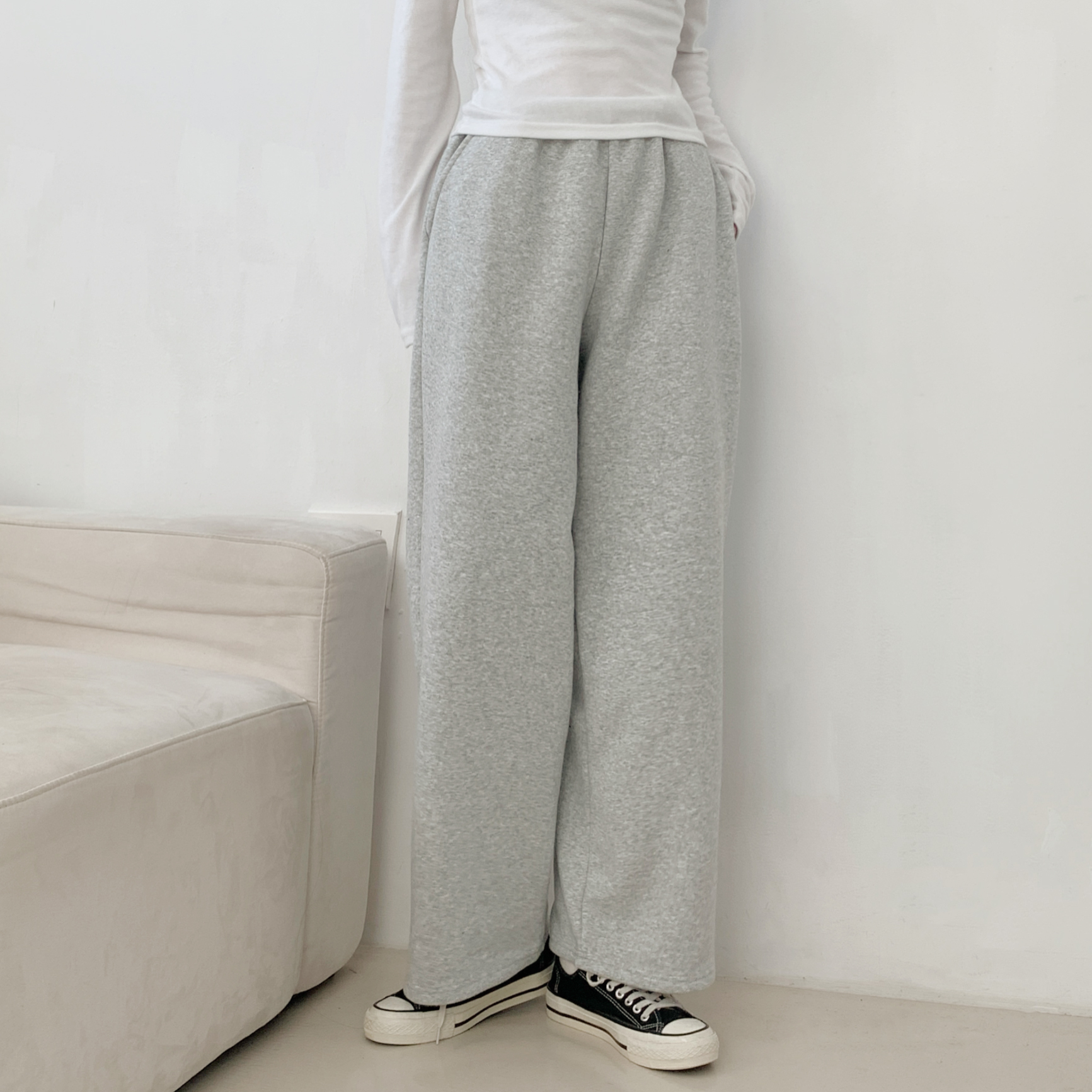 ファー裏地コットンポケットウエストゴムワイドパンツトレーニング | 詳細画像11