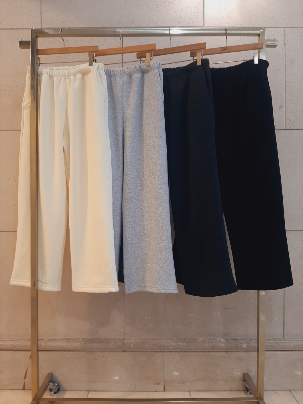 ファー裏地コットンポケットウエストゴムワイドパンツトレーニング | 詳細画像12