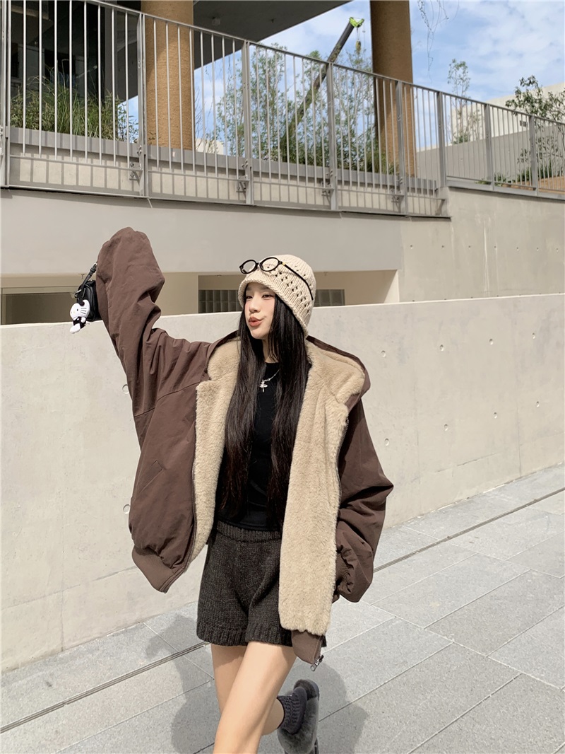 ジップアップフードオーバーサイズジャンパーリバーシブル | 詳細画像11