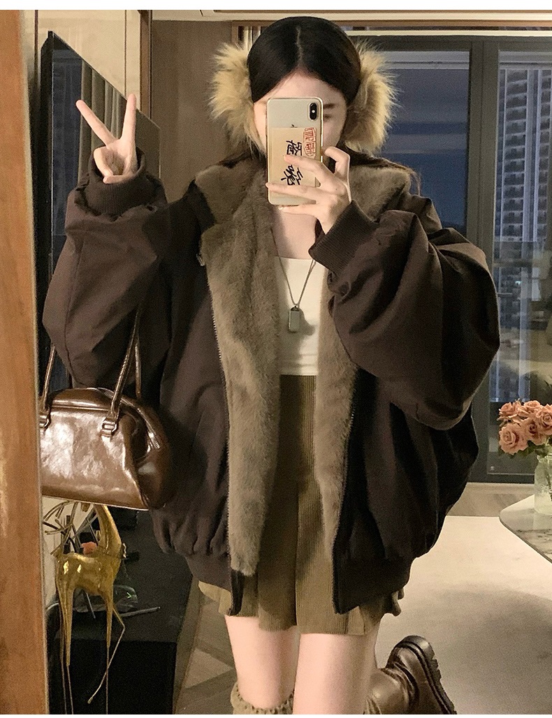 ジップアップフードオーバーサイズジャンパーリバーシブル | 詳細画像15