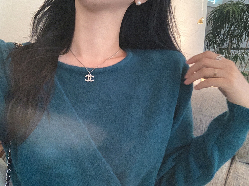 ボタンラウンドネックラップ長袖カラーニット | 詳細画像10