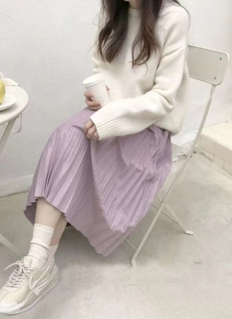 ラウンドネックルーズ無地カラーニット | 詳細画像3