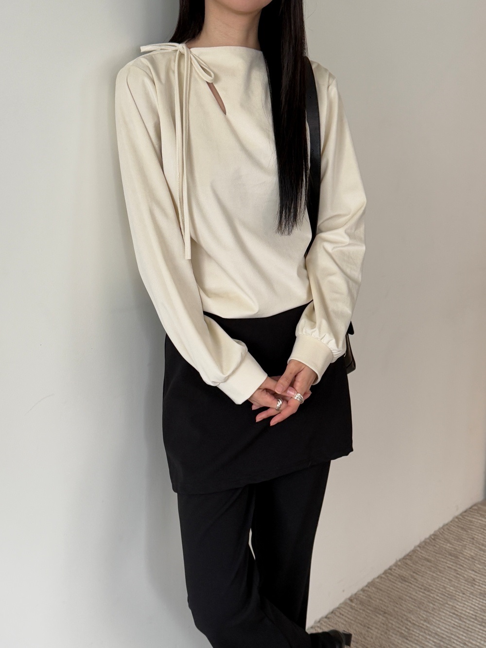 リボン長袖カラーブラウス | 詳細画像2