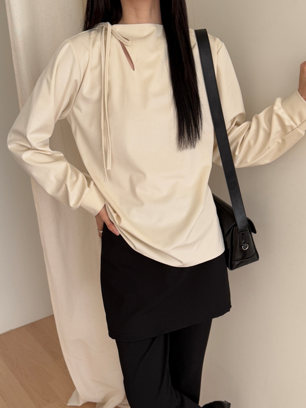 リボン長袖カラーブラウス | 詳細画像4