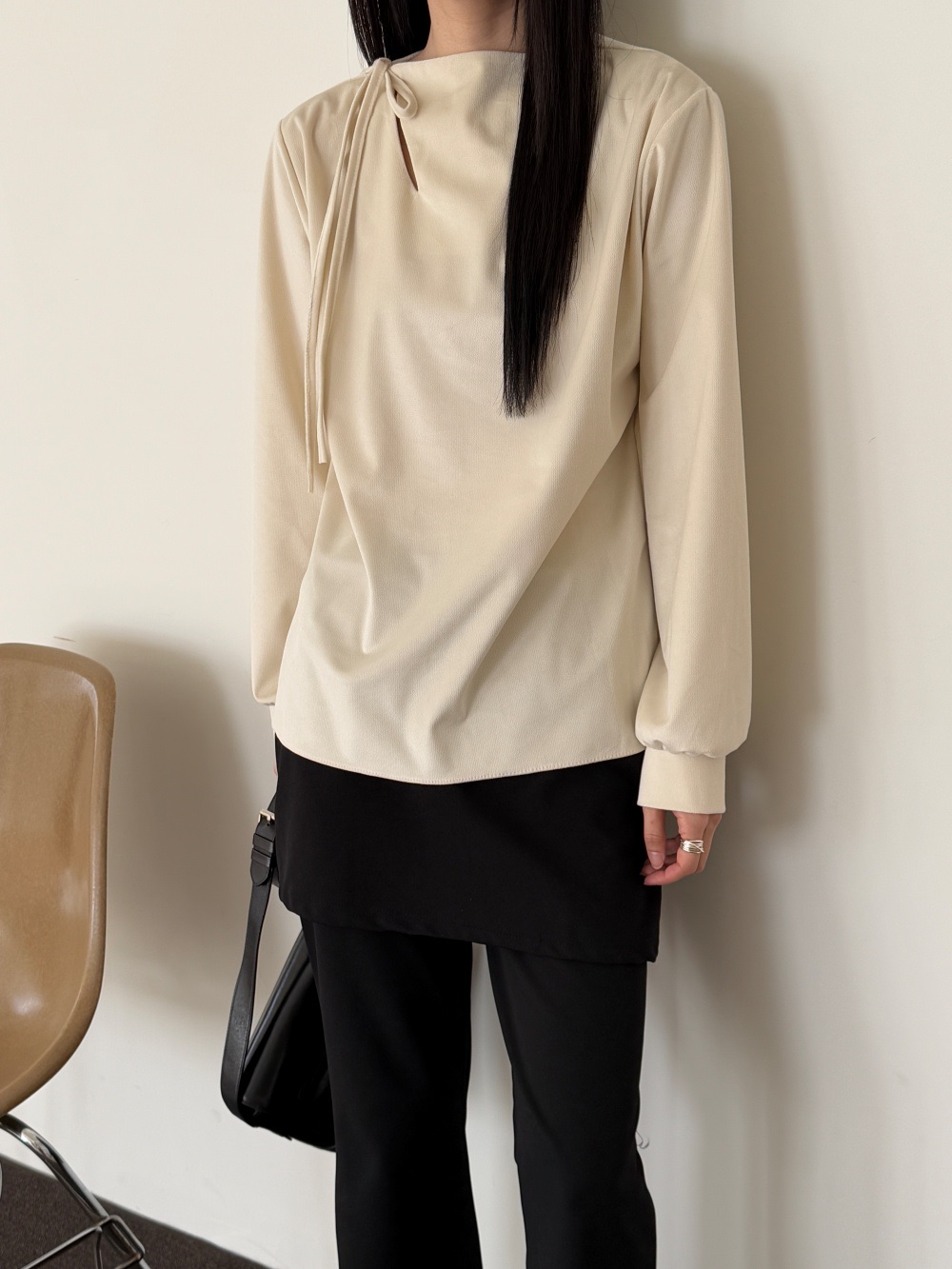 リボン長袖カラーブラウス | 詳細画像6