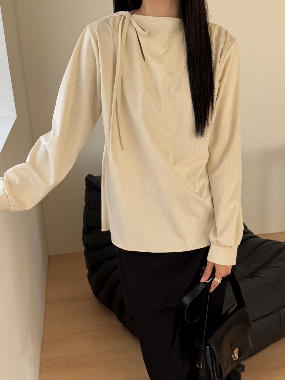 リボン長袖カラーブラウス | 詳細画像7