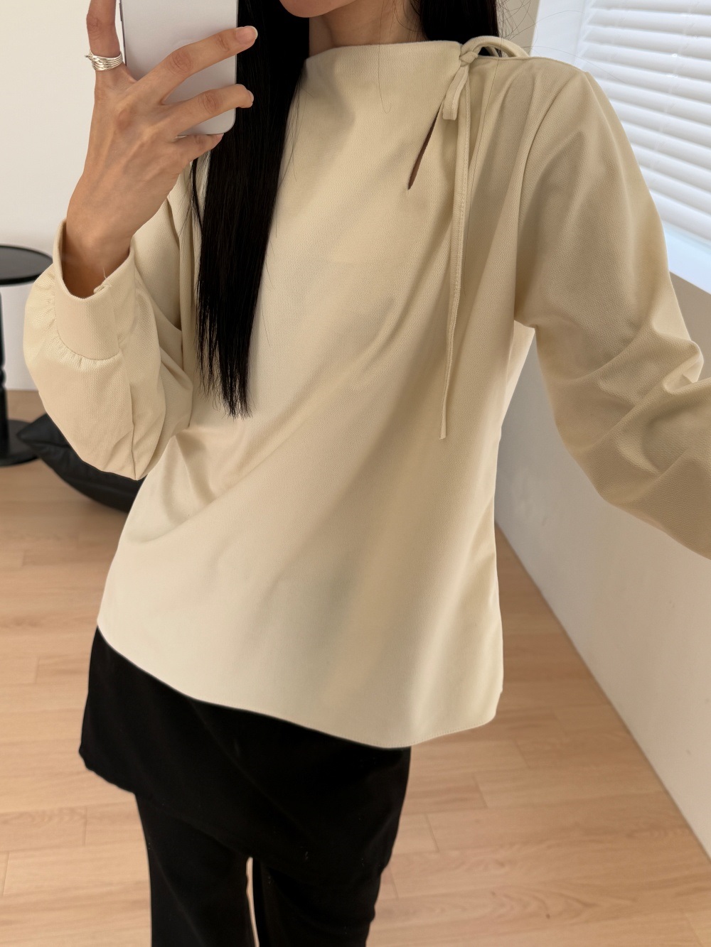 リボン長袖カラーブラウス | 詳細画像10