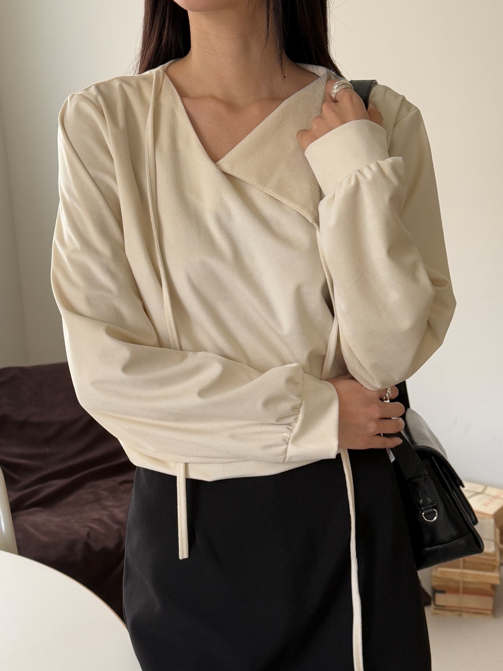 リボン長袖カラーブラウス | 詳細画像12