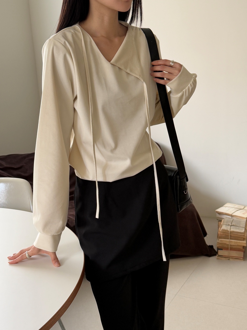 リボン長袖カラーブラウス | 詳細画像13