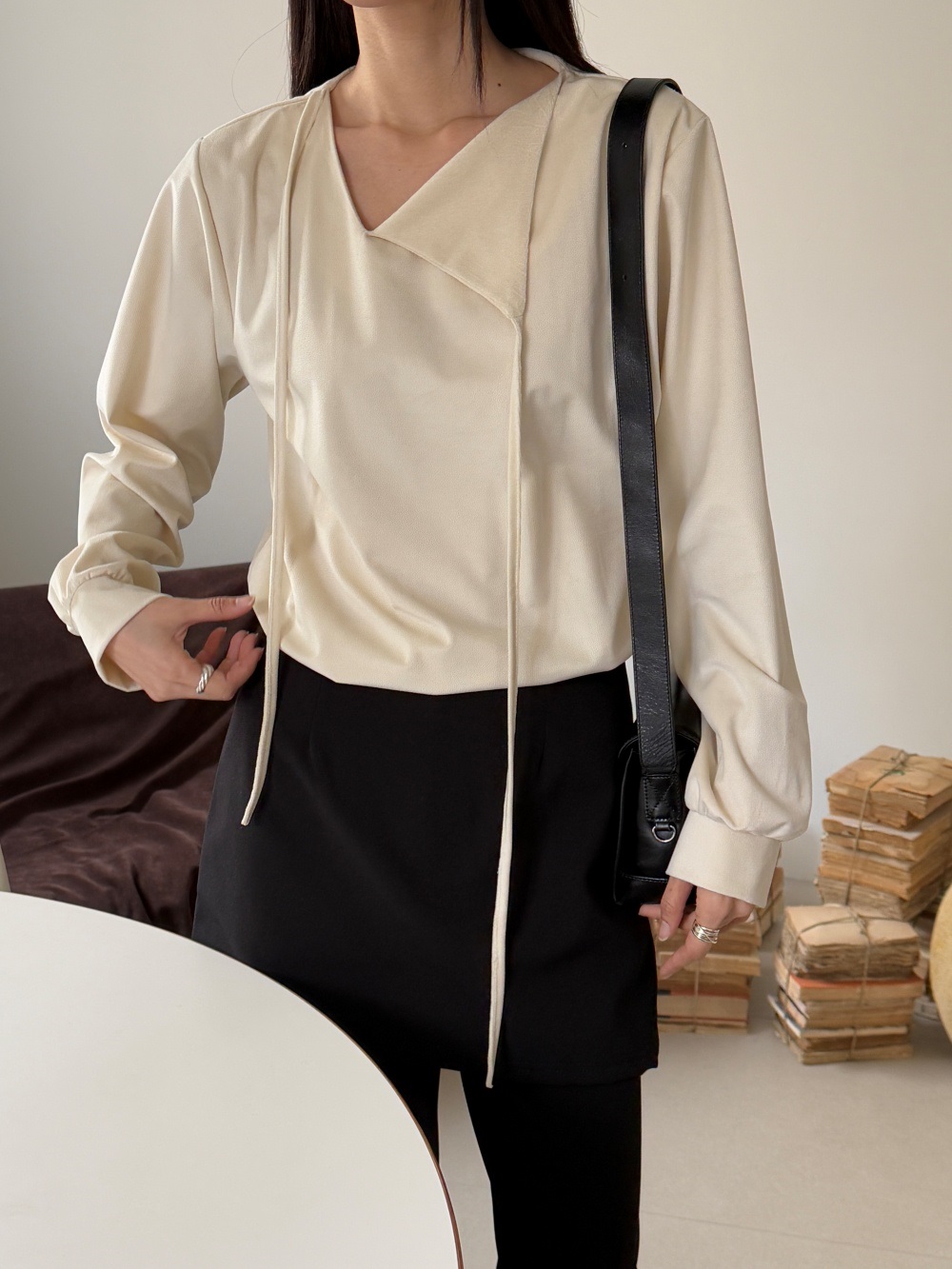 リボン長袖カラーブラウス | 詳細画像14