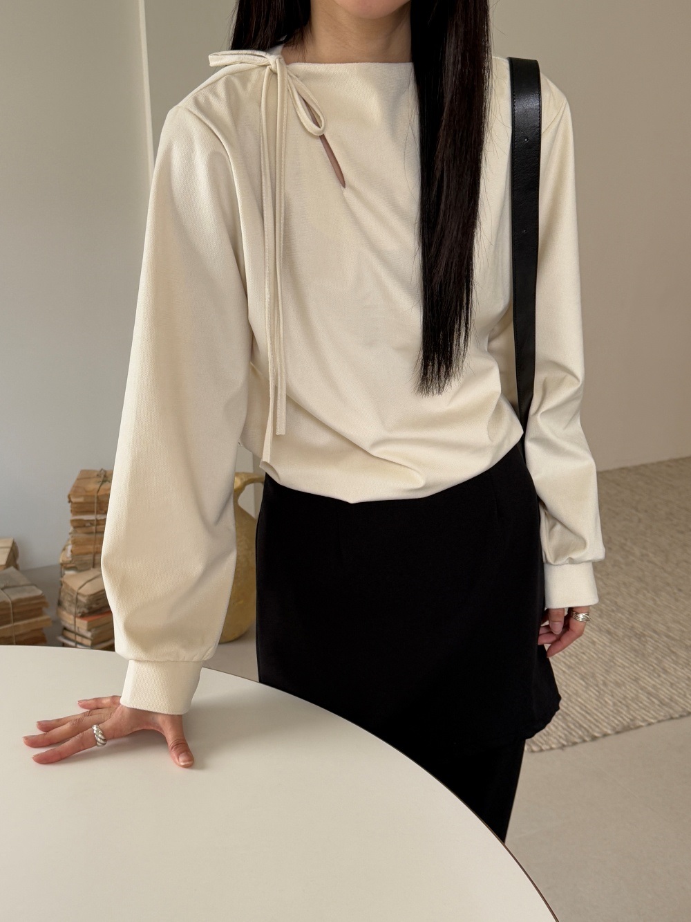 リボン長袖カラーブラウス | 詳細画像19