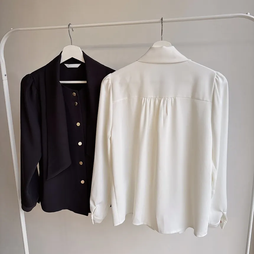 ボウタイ長袖ブラウス | mirangmirang | 詳細画像19