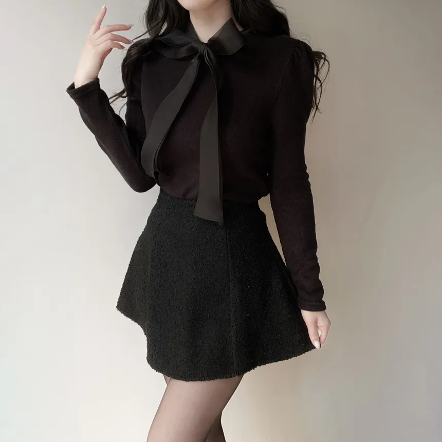 オーガンジーニットリボンブラウス | mirangmirang | 詳細画像7