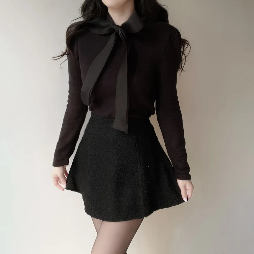 オーガンジーニットリボンブラウス | mirangmirang | 詳細画像8