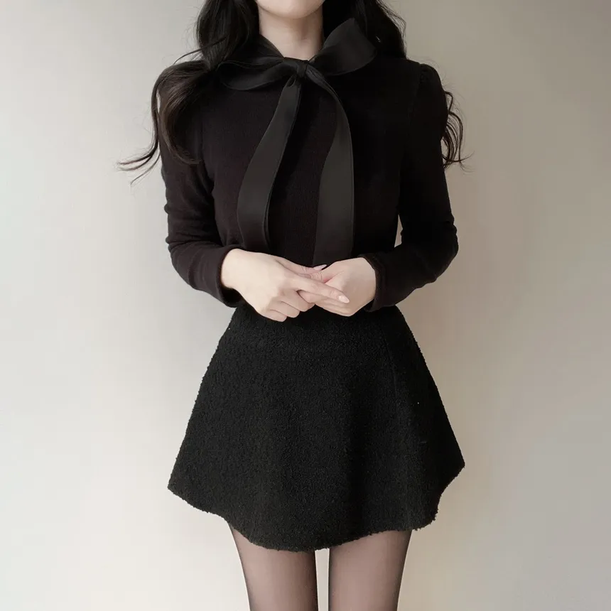 オーガンジーニットリボンブラウス | mirangmirang | 詳細画像11