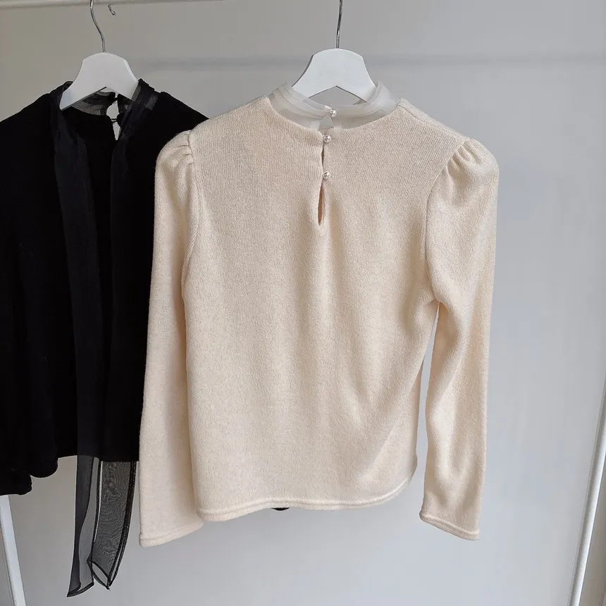 オーガンジーニットリボンブラウス | mirangmirang | 詳細画像19