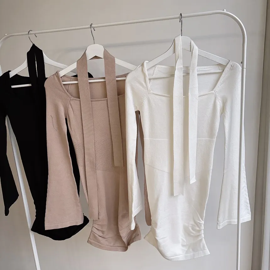 ニットシャーリングミニベルスリーブワンピースストラップ付 | mirangmirang | 詳細画像21