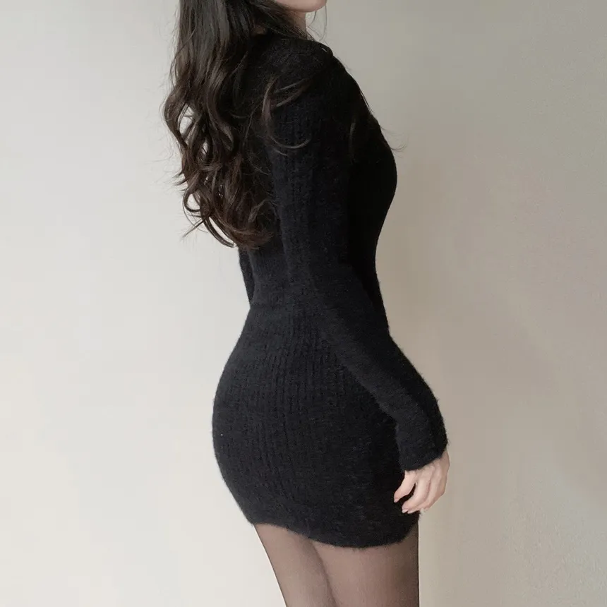 エコファーUネッククロスミニワンピース | mirangmirang | 詳細画像21