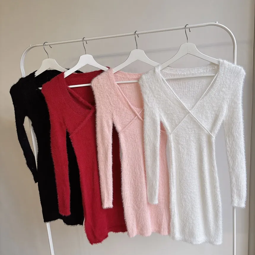 エコファーUネッククロスミニワンピース | mirangmirang | 詳細画像28