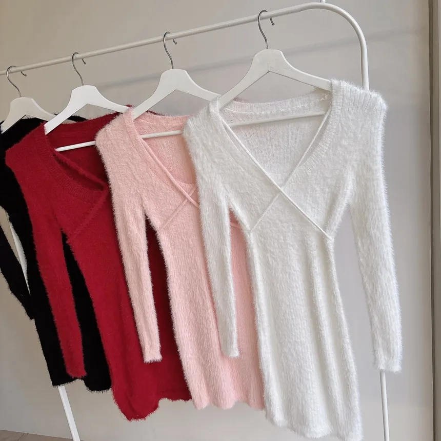 エコファーUネッククロスミニワンピース | mirangmirang | 詳細画像29