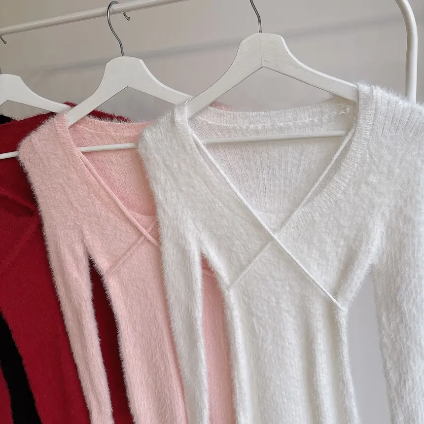 エコファーUネッククロスミニワンピース | mirangmirang | 詳細画像30