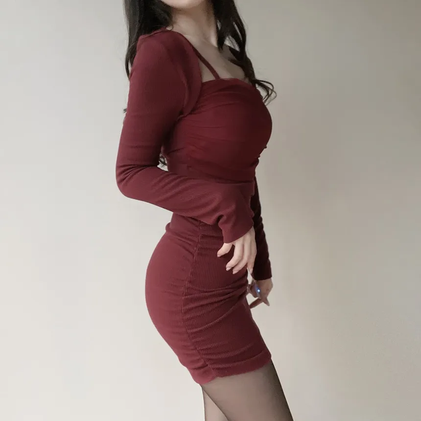 レイヤード風シャーリングミニワンピース | mirangmirang | 詳細画像8