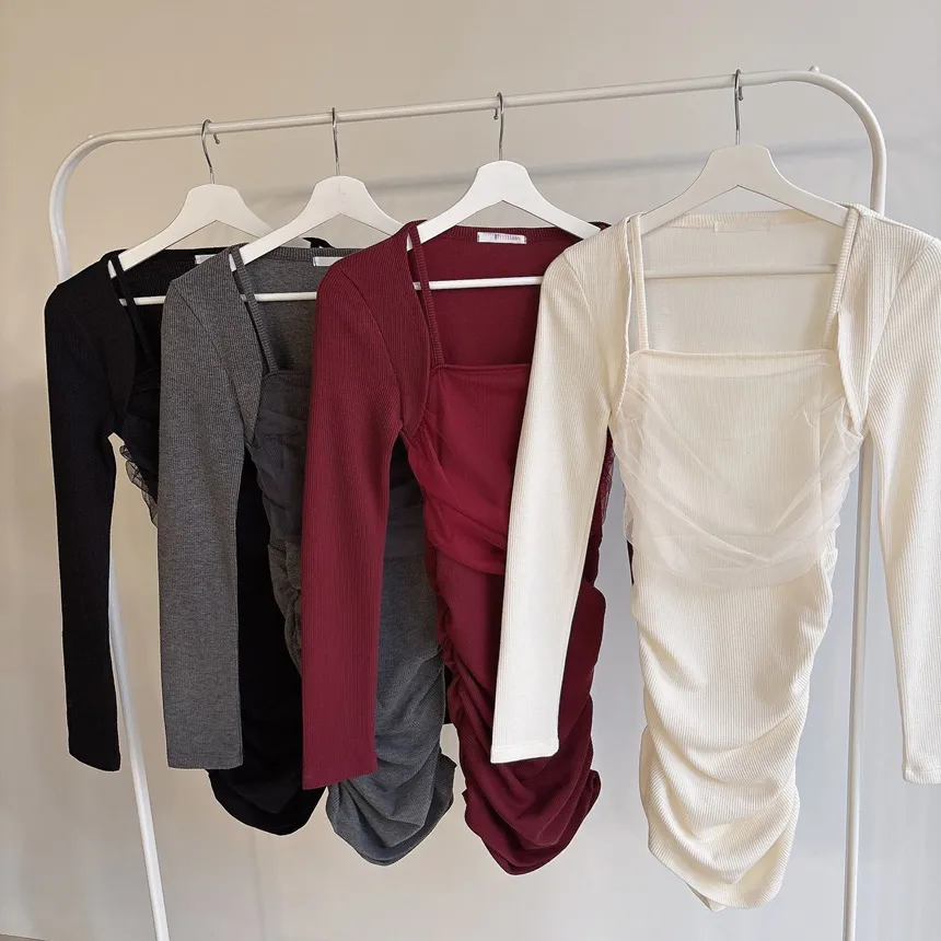 レイヤード風シャーリングミニワンピース | mirangmirang | 詳細画像21