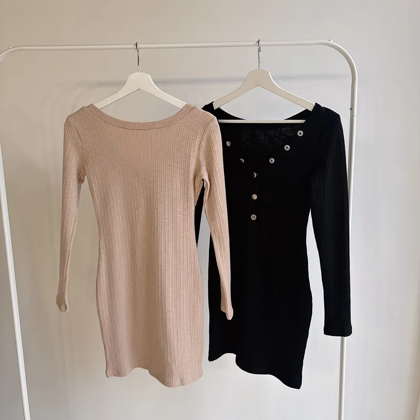 リブVネックボタンミニポケットワンピース | mirangmirang | 詳細画像16