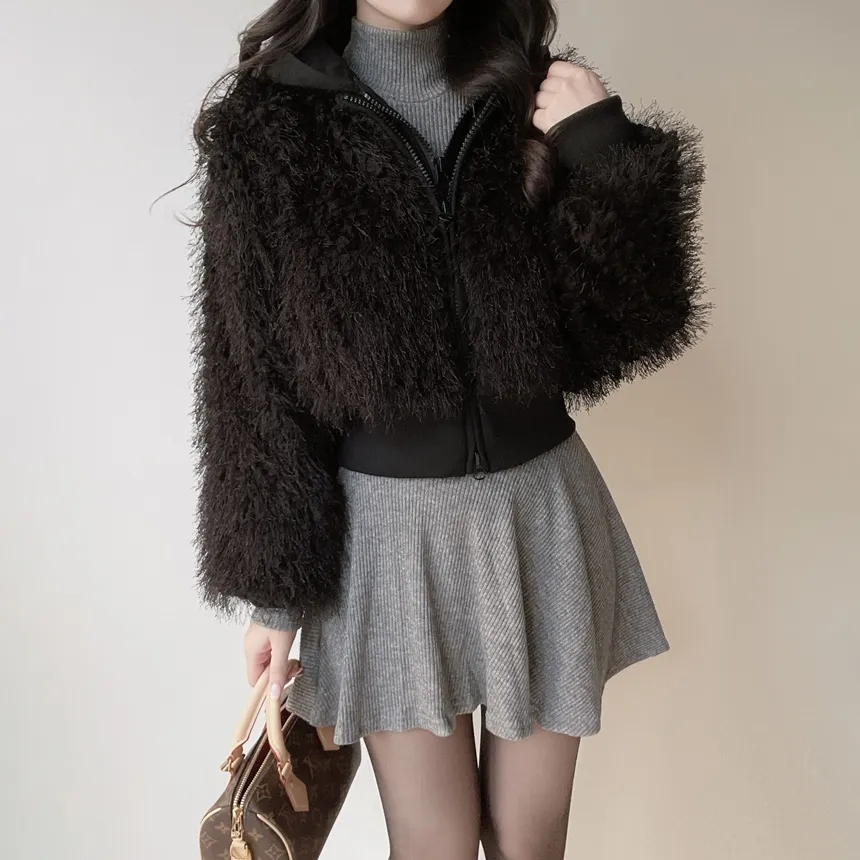 リブフレアタートルネックミニワンピース | mirangmirang | 詳細画像16