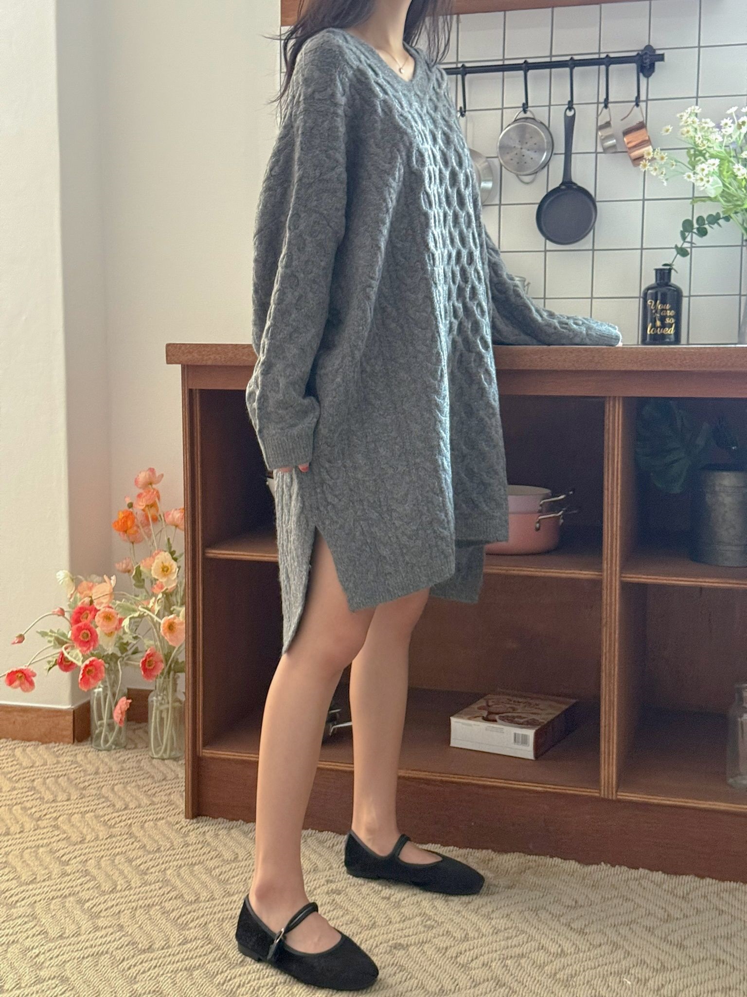 Vネックスリットミニケーブルワンピース | 詳細画像9