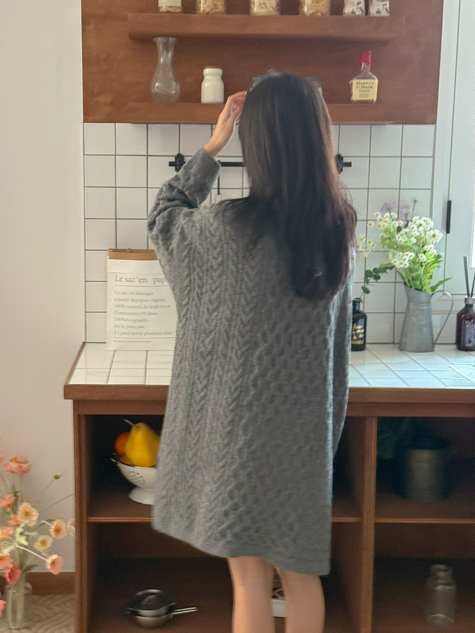 Vネックスリットミニケーブルワンピース | 詳細画像11