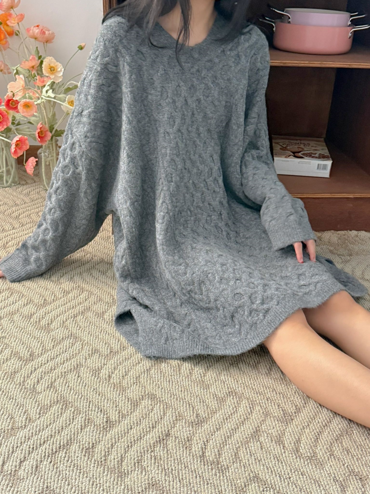 Vネックスリットミニケーブルワンピース | 詳細画像12