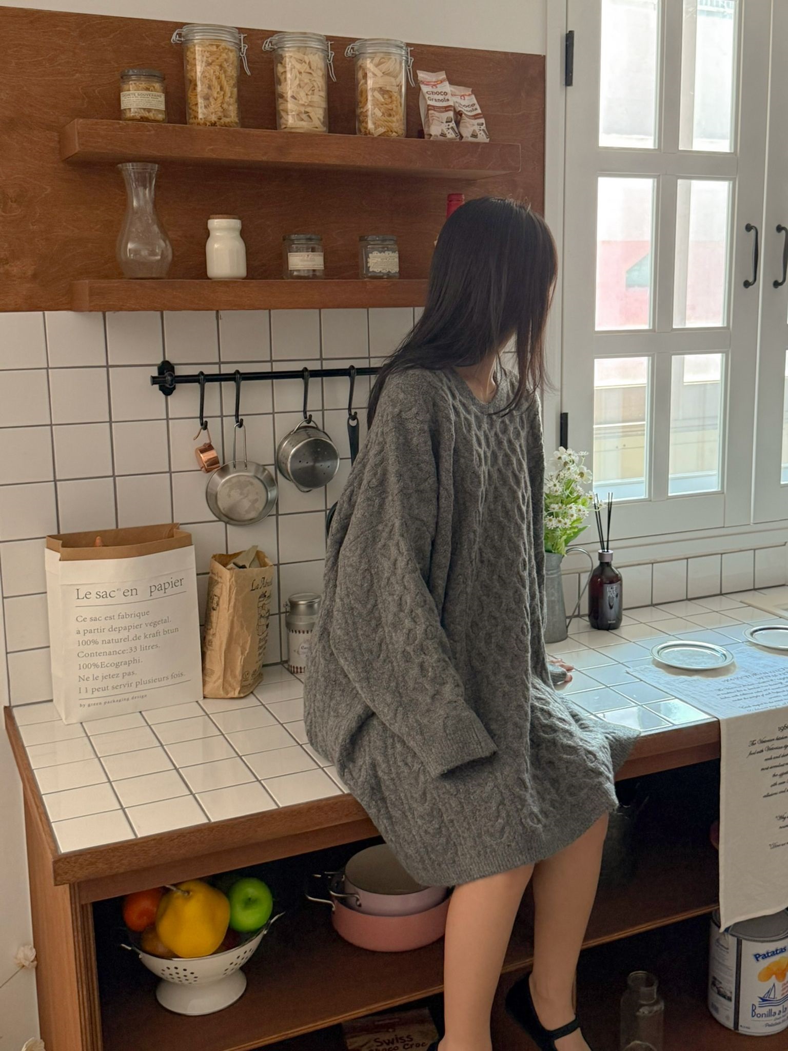 Vネックスリットミニケーブルワンピース | 詳細画像15