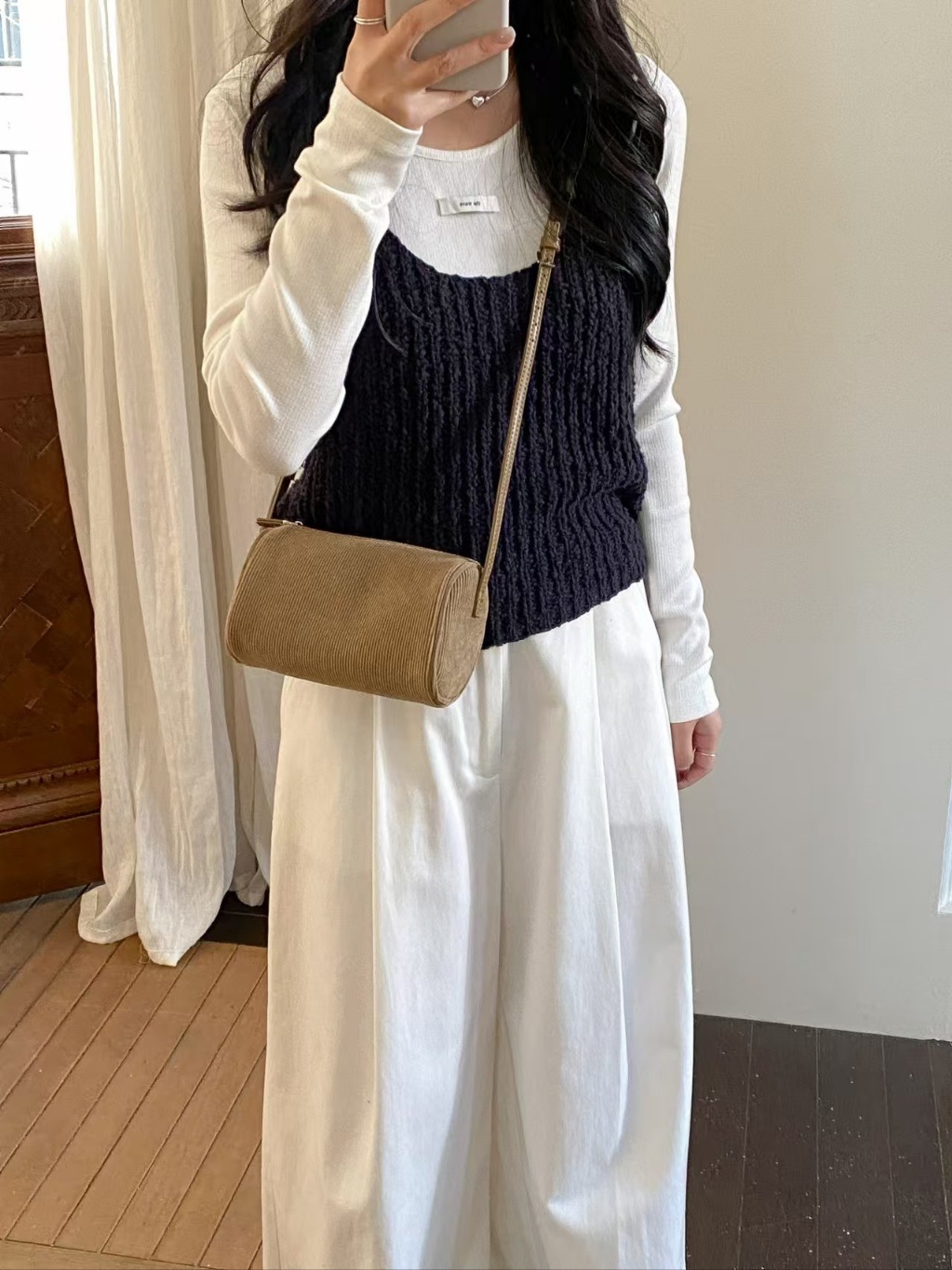 コーデュロイレオパードカラーショルダーバッグ | 詳細画像5