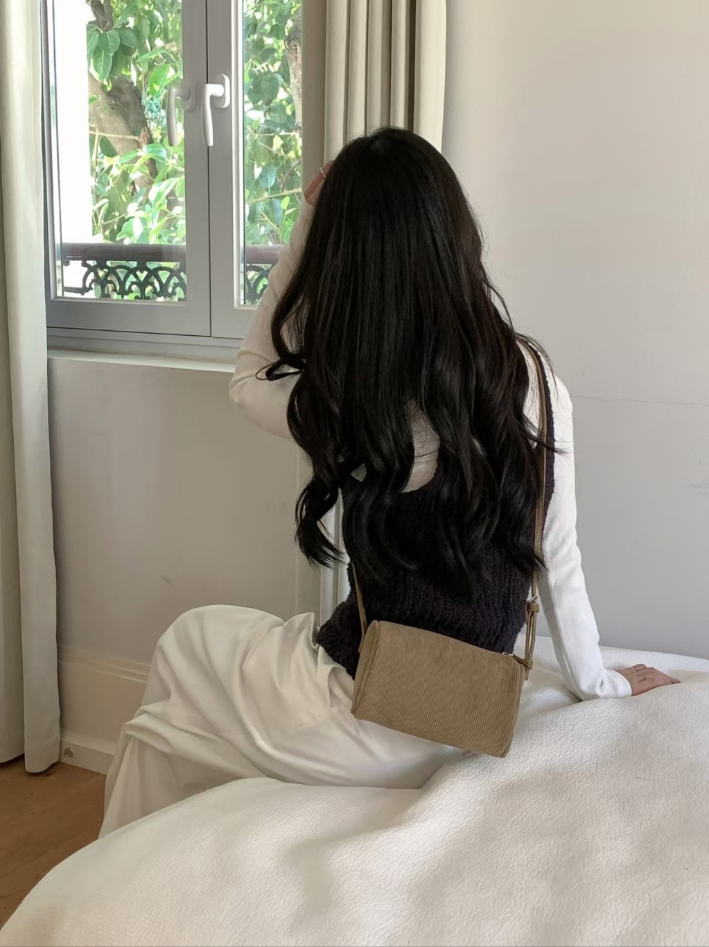 コーデュロイレオパードカラーショルダーバッグ | 詳細画像7